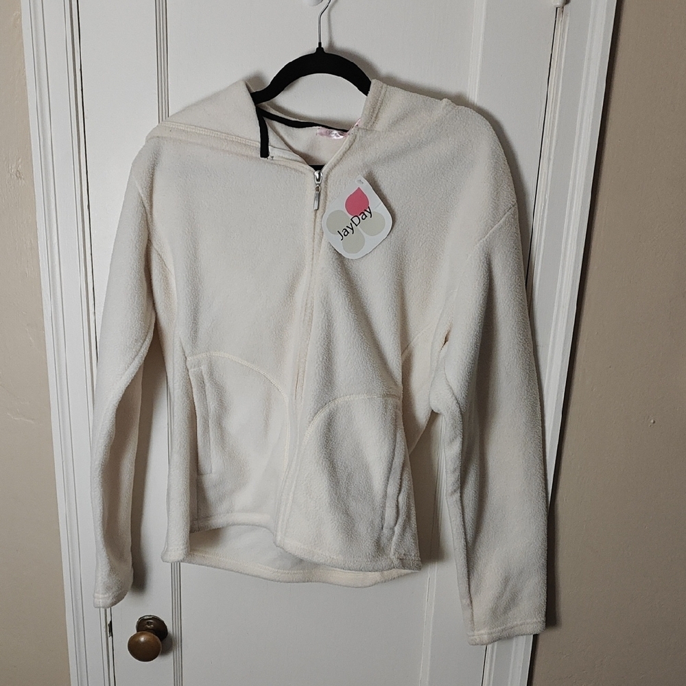 Kids Cream Fleece Zip-Up Jacket
